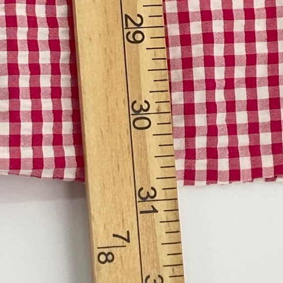 Ralph Lauren Mens Large Red White Gingham Seersucker Short Sleeve Button Down - Picture 6 of 9